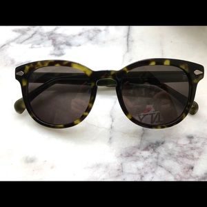 Green tortoise shell sunglasses by J Crew